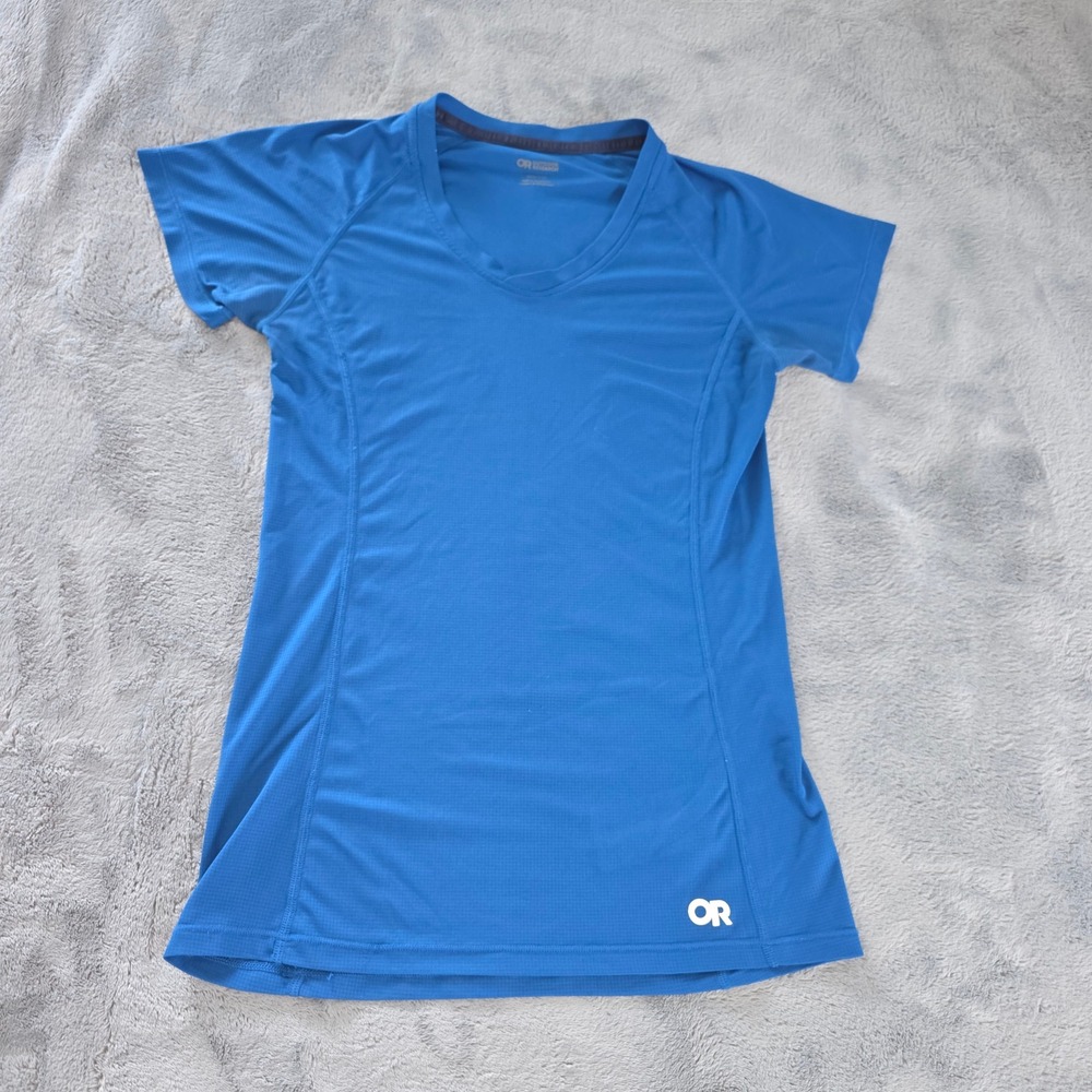 Outdoor Research Womens XXS Blue Echo V-Neck Short Sleeve Performance Shirt
